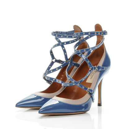 Valentino Garavani Patent Love Latch 100mm Pumps 35 Indaco Poudre 3 of 7