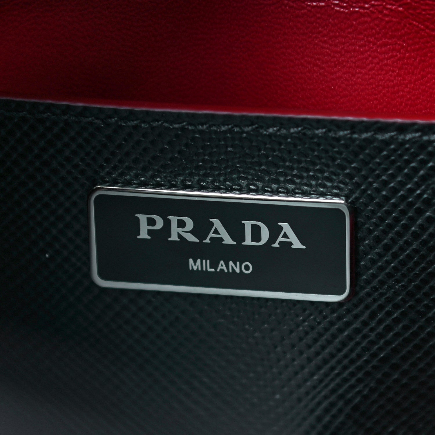 Prada Saffiano Cuir Twin Tote Black Fuoco 5 of 9
