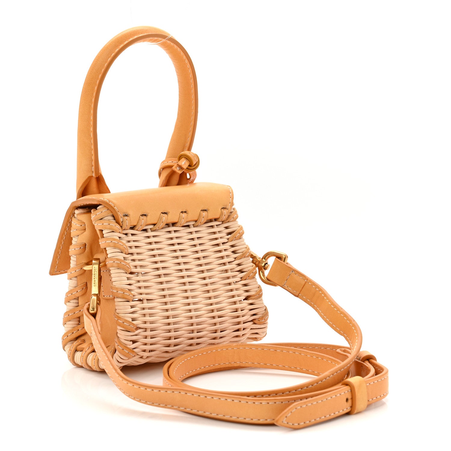 Jacquemus Smooth Calfskin Wicker Le Chiquito Yellow 3 of 10