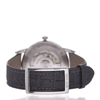 Tiffany Stainless Steel Alligator 40mm CT60 3-Hand Automatic Watch Grey 5 of 12