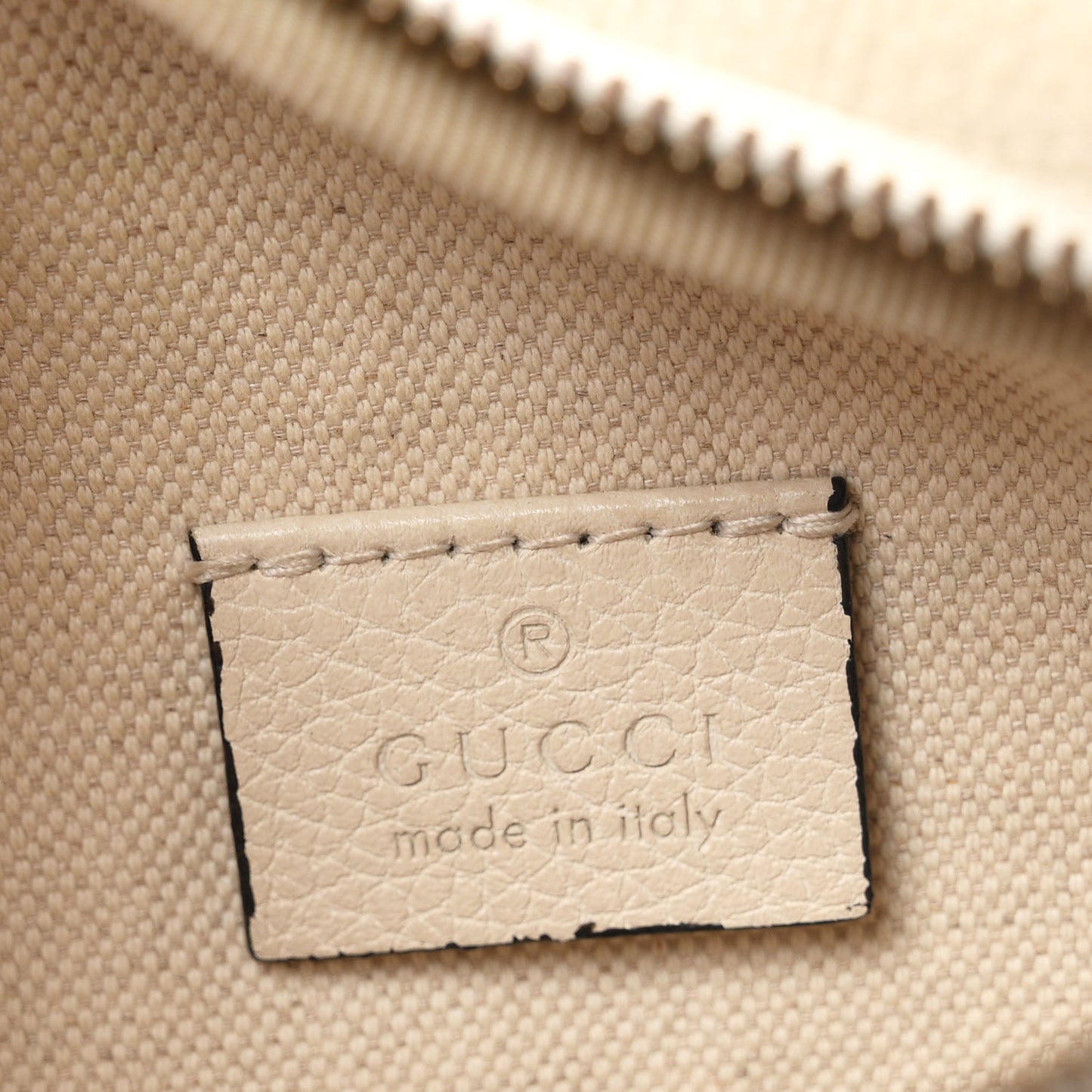 Grained Calfskin Small Logo Belt Bag White