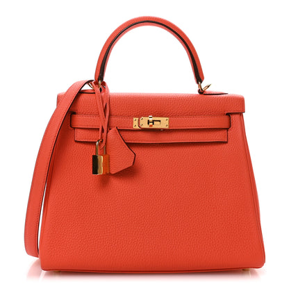 Hermes Togo Kelly Retourne 25 Orange Poppy 1 of 11