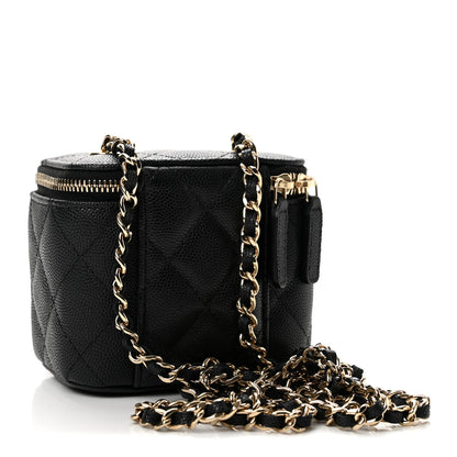 Chanel Caviar Quilted Mini Vanity Case With Chain Black 2 of 10