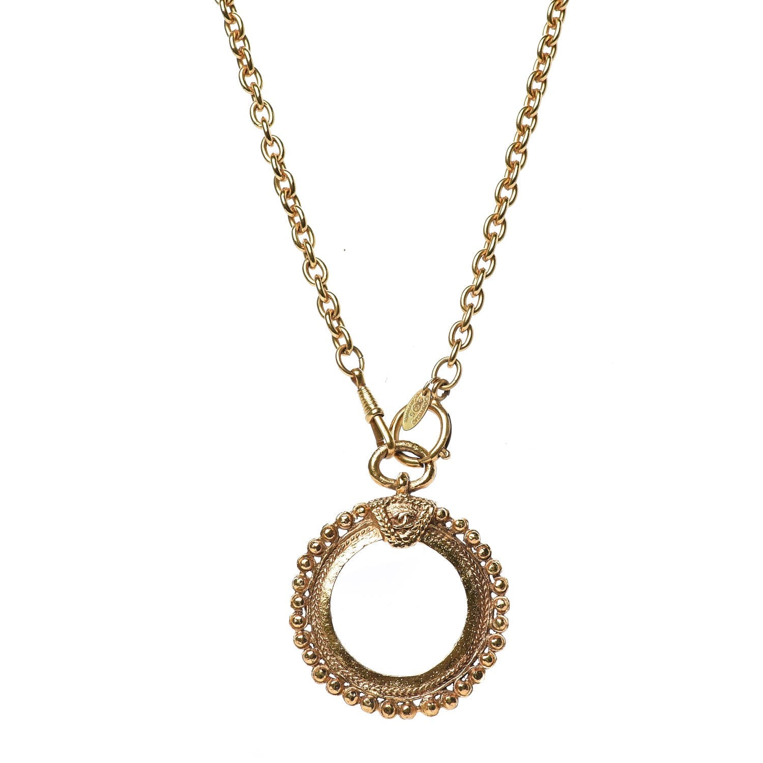 Chanel Loupe Magnifying Glass Necklace Gold 1 of 5