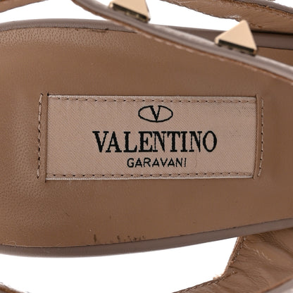 Valentino Garavani Pebbled Calfskin Rockstud Ankle Strap 100mm Pumps 40.5 Poudre 8 of 11