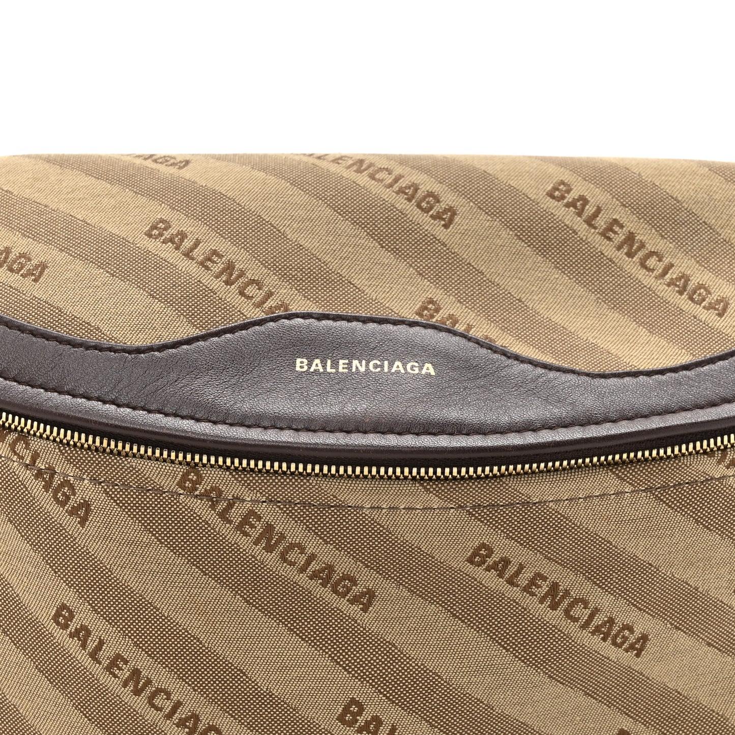 Canvas Jacquard Diagonal Allover Logo XS Souvenir Belt Bag Brown