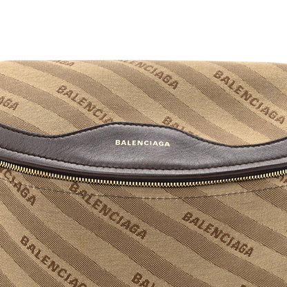 Balenciaga Canvas Jacquard Diagonal Allover Logo XS Souvenir Belt Bag Brown 8 of 10