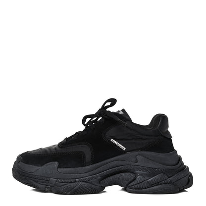 Balenciaga Nylon Suede Womens Triple S 2.0 Sneakers 40 Black 1 of 6