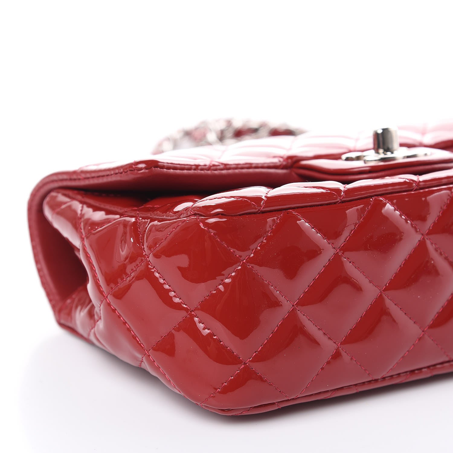 Chanel Patent Calfskin Quilted Mini Rectangular Flap Red 8 of 15