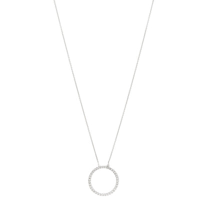 Roberto Coin 18K White Gold Diamond .42ctw Circle Pendant Necklace 1 of 5