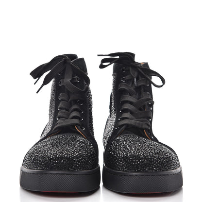 Christian Louboutin Mens Veau Velours Strass Louis Flat Sneakers 44 Black 2 of 7