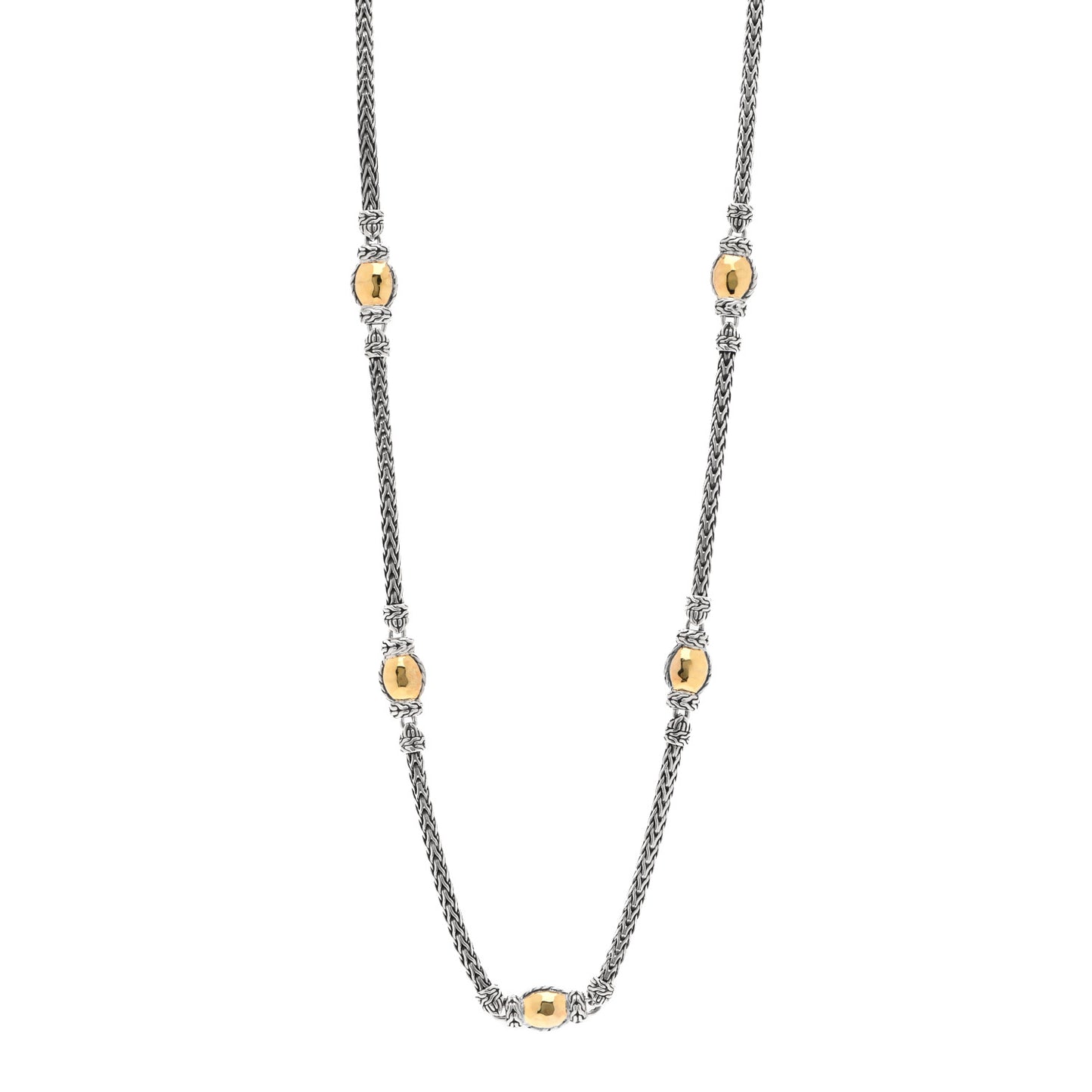 Sterling Silver 22K Yellow Gold Palu Station Necklace