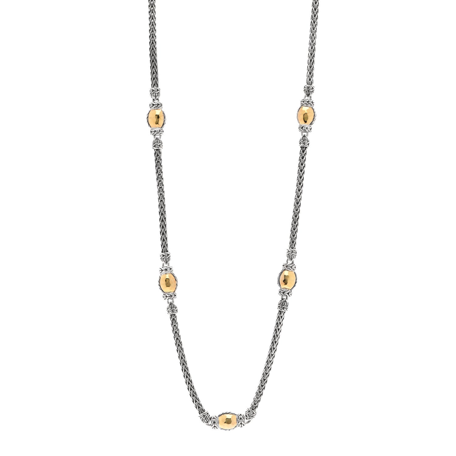 John Hardy Sterling Silver 22K Yellow Gold Palu Station Necklace 1 of 5