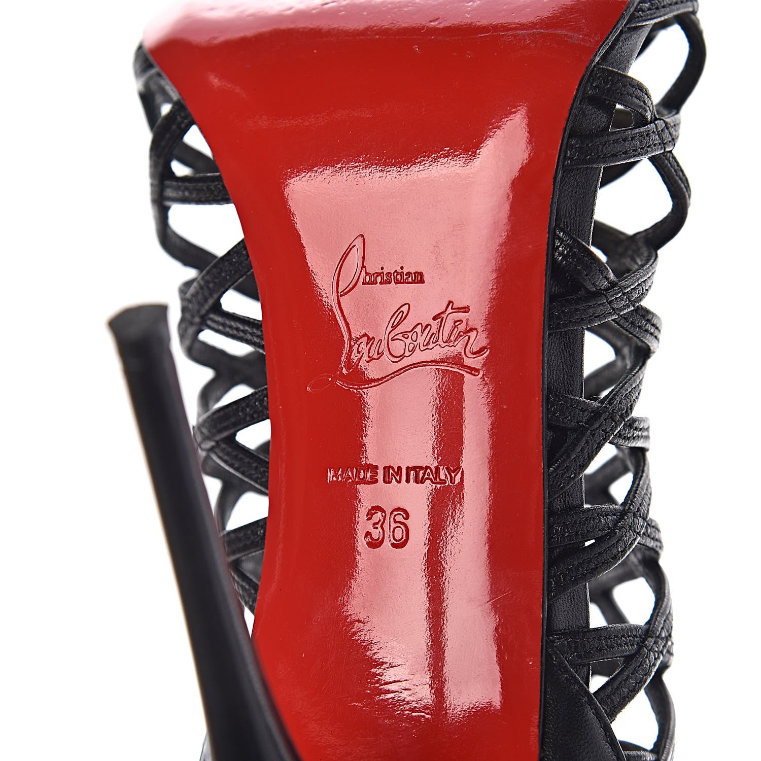 Christian Louboutin Kid Mille Cinque 100 Ankle Boots 36 Black 10 of 15