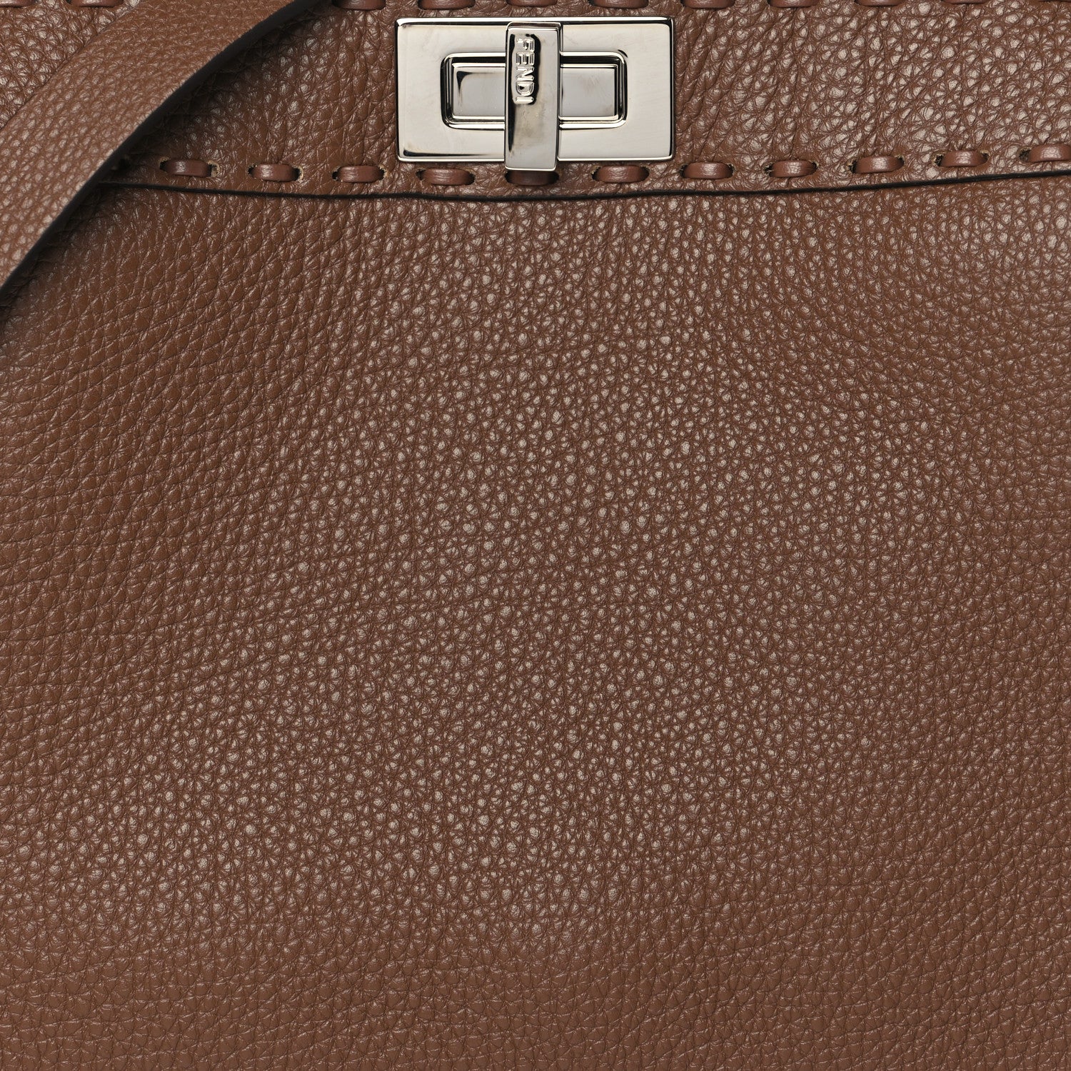 Fendi Cuoio Roma Sellerissima Nappa Sintetica Tape Stitch Small Peekaboo I SEE U Satchel Fettuccia 8 of 10