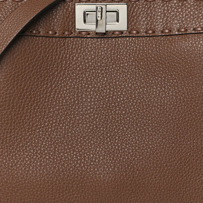 Fendi Cuoio Roma Sellerissima Nappa Sintetica Tape Stitch Small Peekaboo I SEE U Satchel Fettuccia 8 of 10