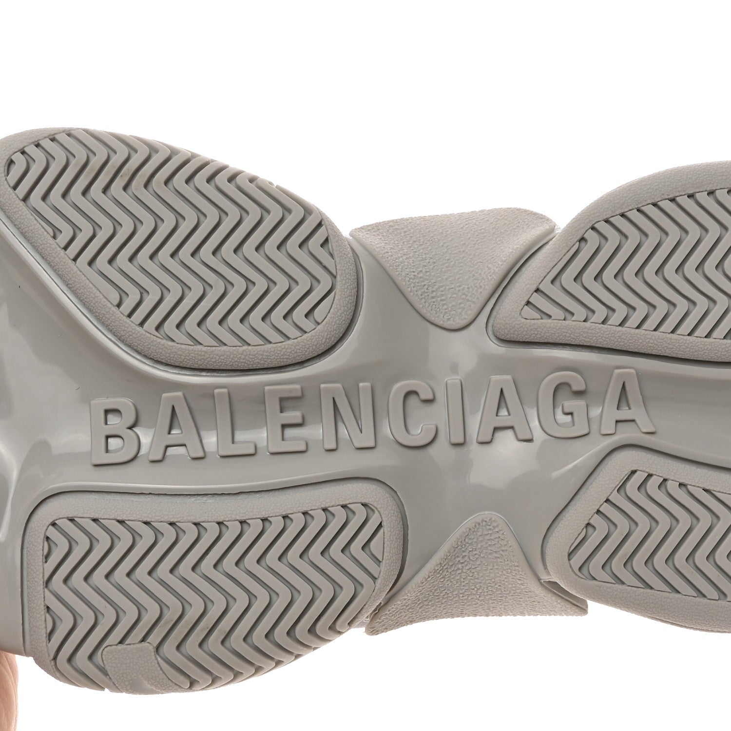 Balenciaga Fabric Mesh Faux Fur Triple S Sneakers 39 Grey 6 of 9