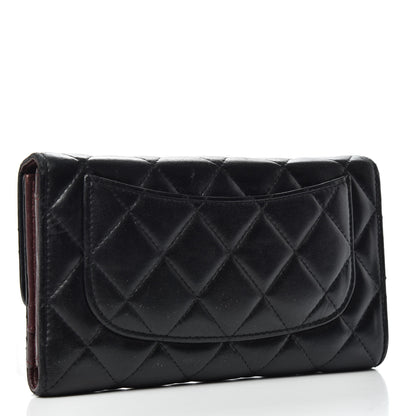 Chanel Lambskin Quilted Large Flap Wallet Black 3 of 7