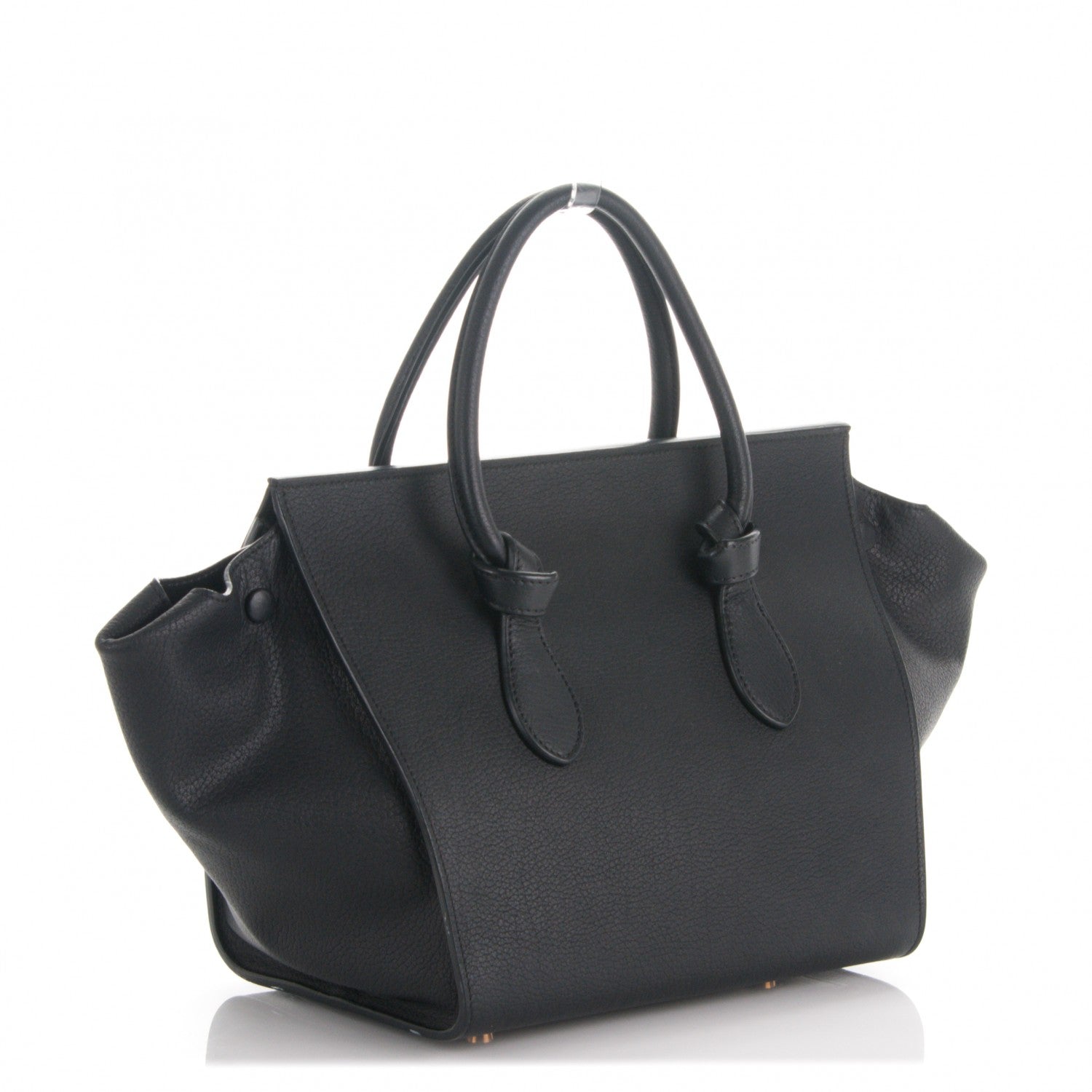 Celine Crisped Calfskin Mini Tie Knot Tote Black 3 of 9
