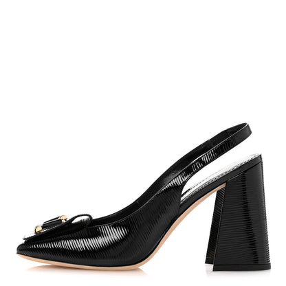 Louis Vuitton Electric Epi Shake Slingback Pumps 38.5 Black 1 of 10
