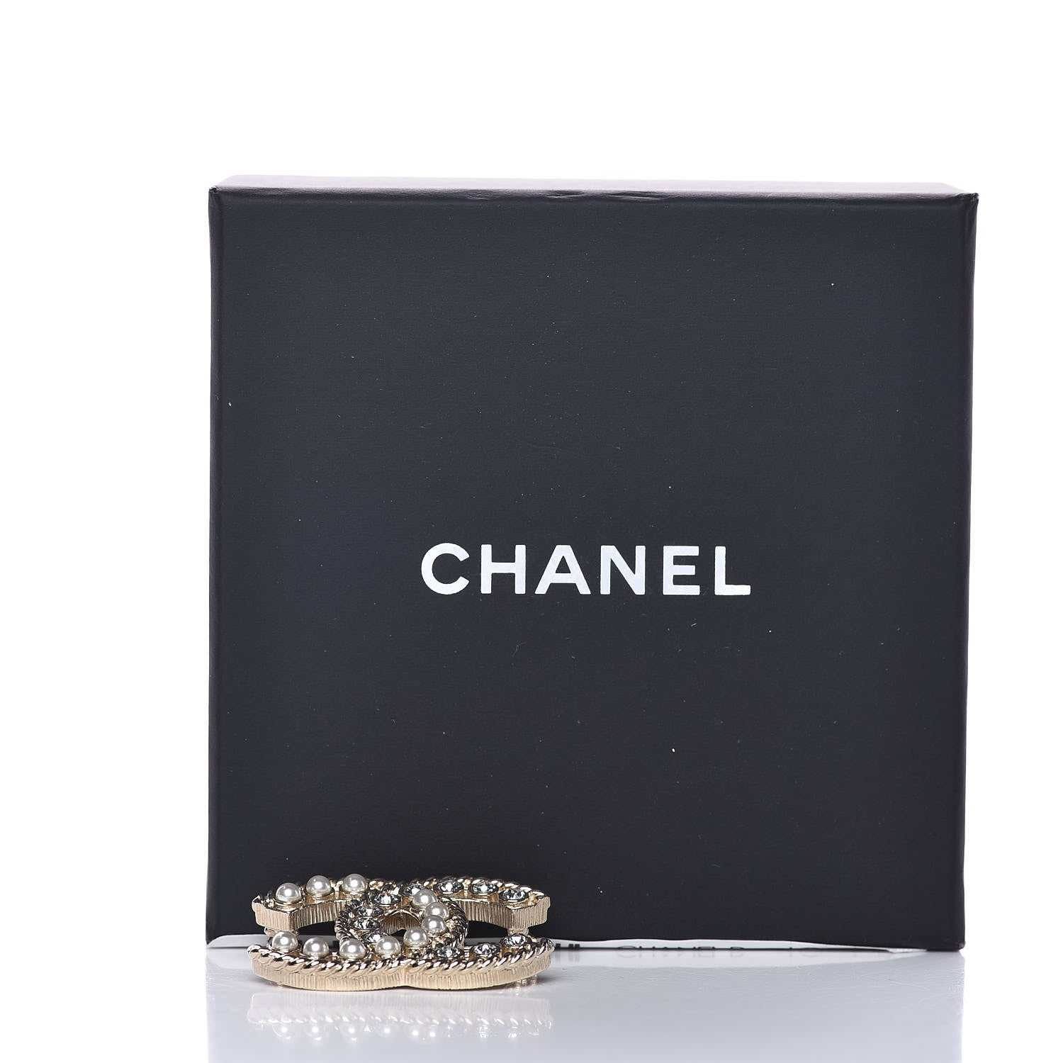 Chanel Pearl Crystal April In Paris CC Brooch Gold 5 of 5