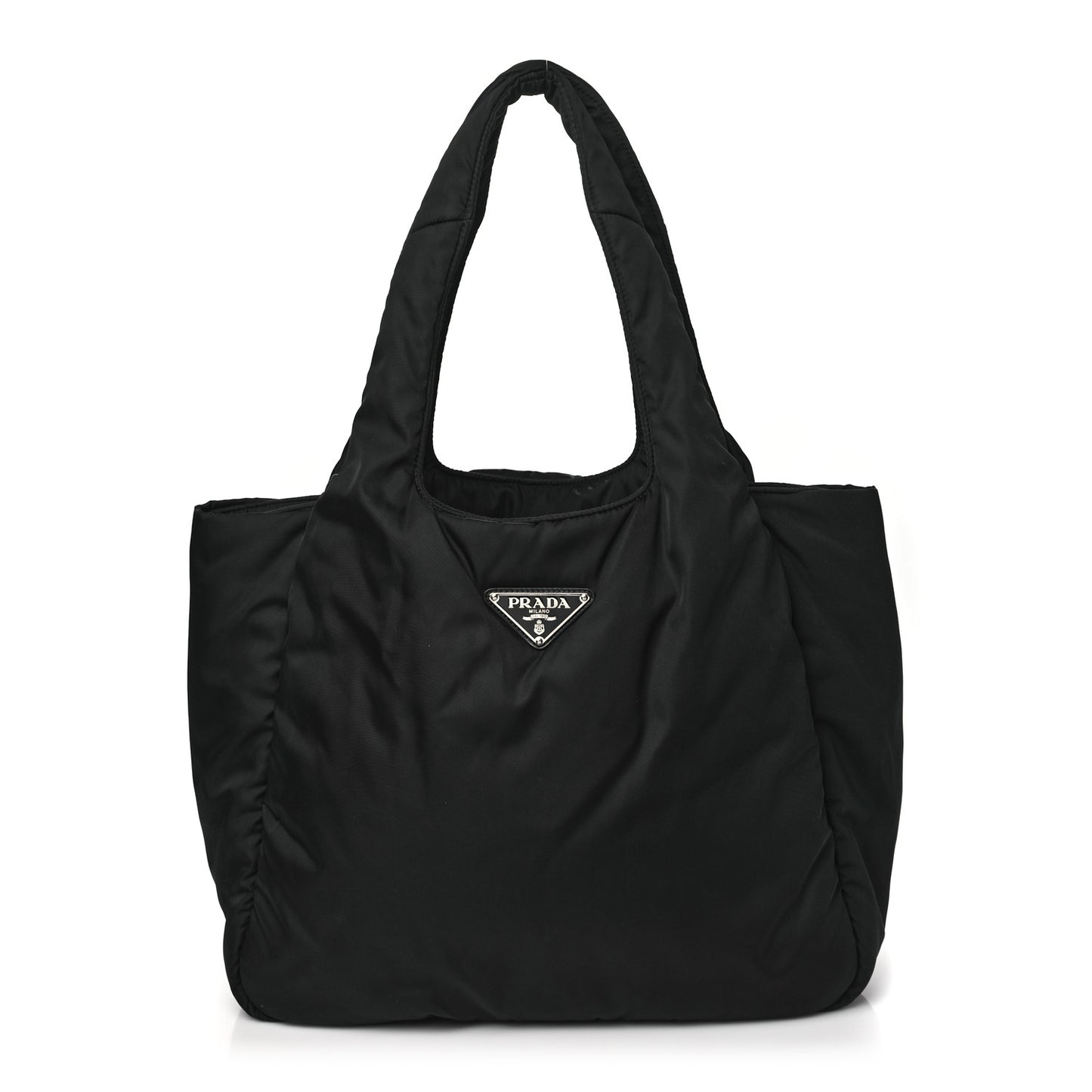 Re-Nylon Soft Padded Large Tote Bag Black