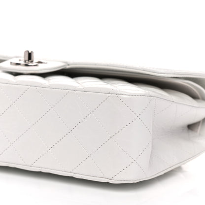 Chanel Iridescent Crumpled Calfskin Quilted Medium Double Flap White 9 of 10