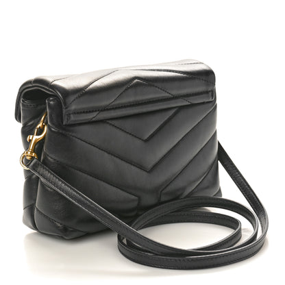 Saint Laurent Calfskin Y Quilted Monogram Toy Loulou Crossbody Bag Black 3 of 11
