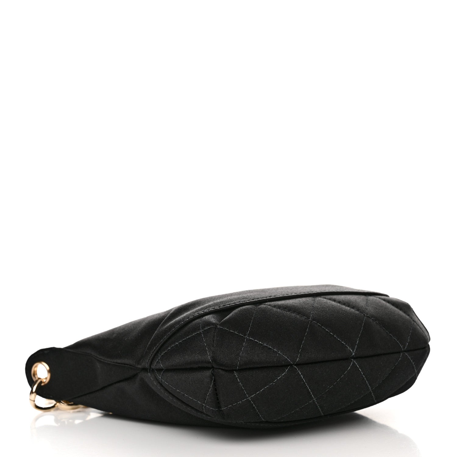 Chanel Satin Quilted CC Chain Hobo Black 4 of 11