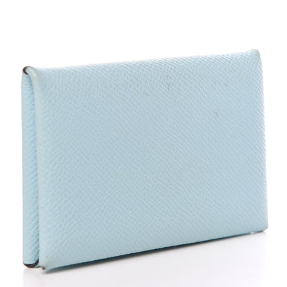 Hermes Epsom Calvi Card Case Bleu Zephyr 3 of 11