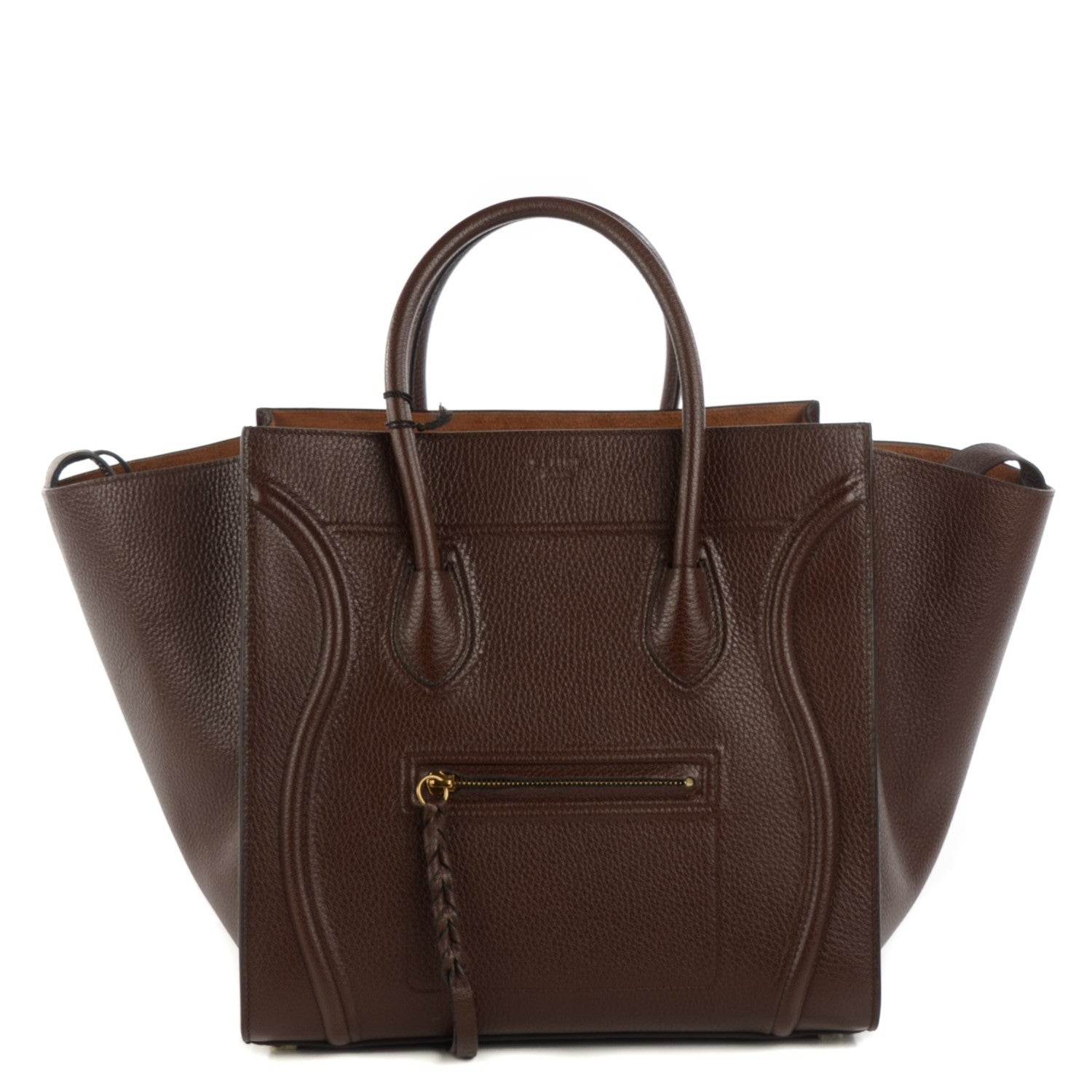 Celine Shiny Grained Calfskin Medium Phantom Luggage Brown 1 of 7