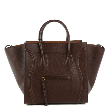Celine Shiny Grained Calfskin Medium Phantom Luggage Brown 1 of 7