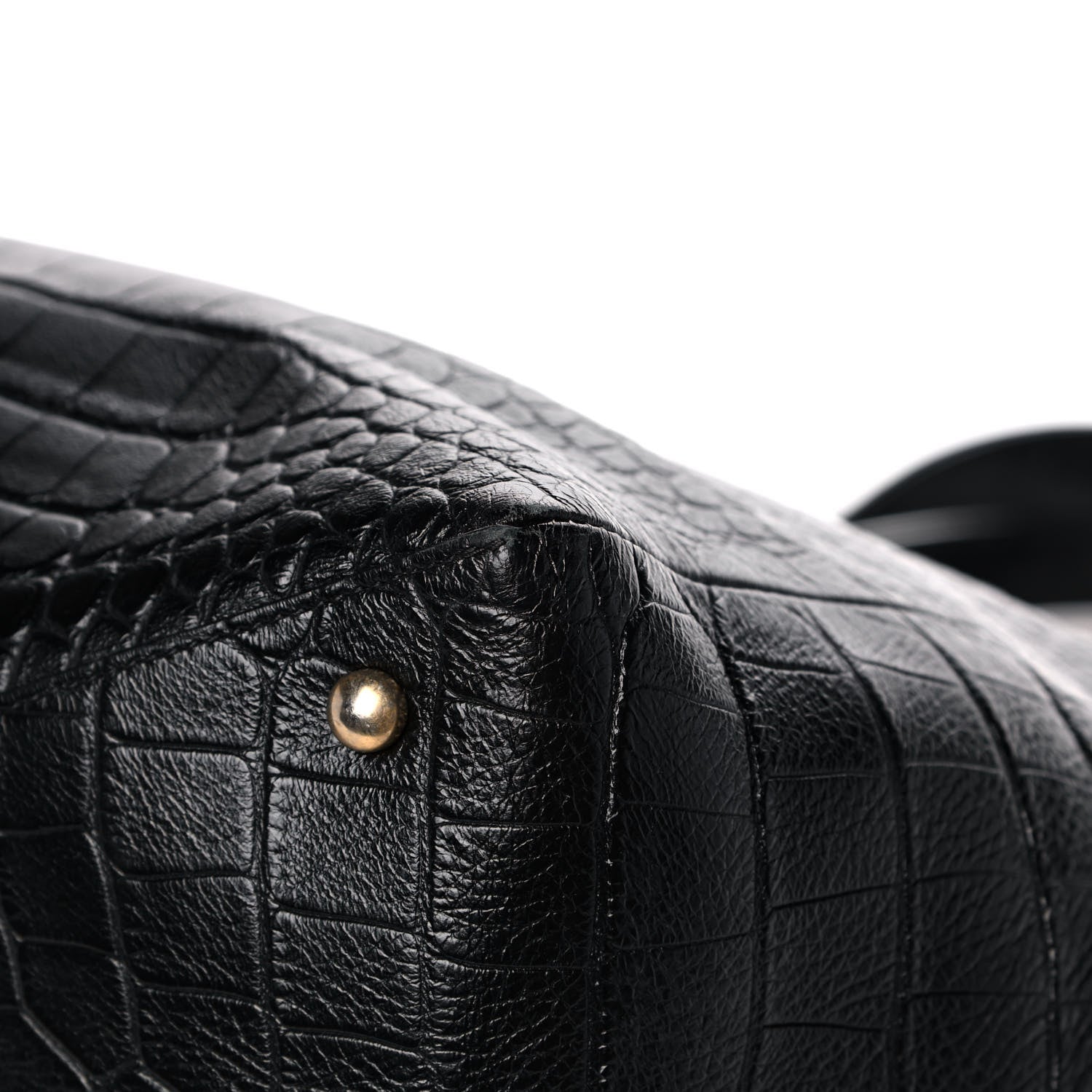 Chanel Calfskin Crocodile Embossed Large Cocodile Shopping Tote Black 13 of 14