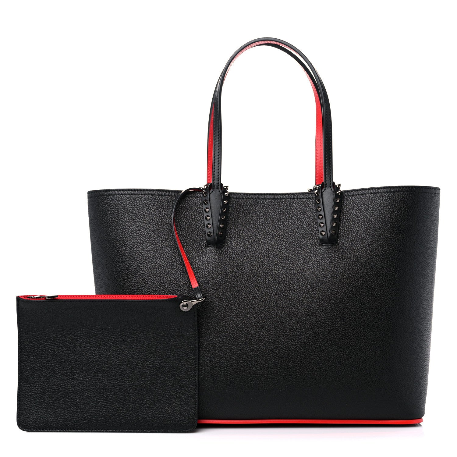 Christian Louboutin Calfskin Spikes East West Cabata Tote Black 1 of 15