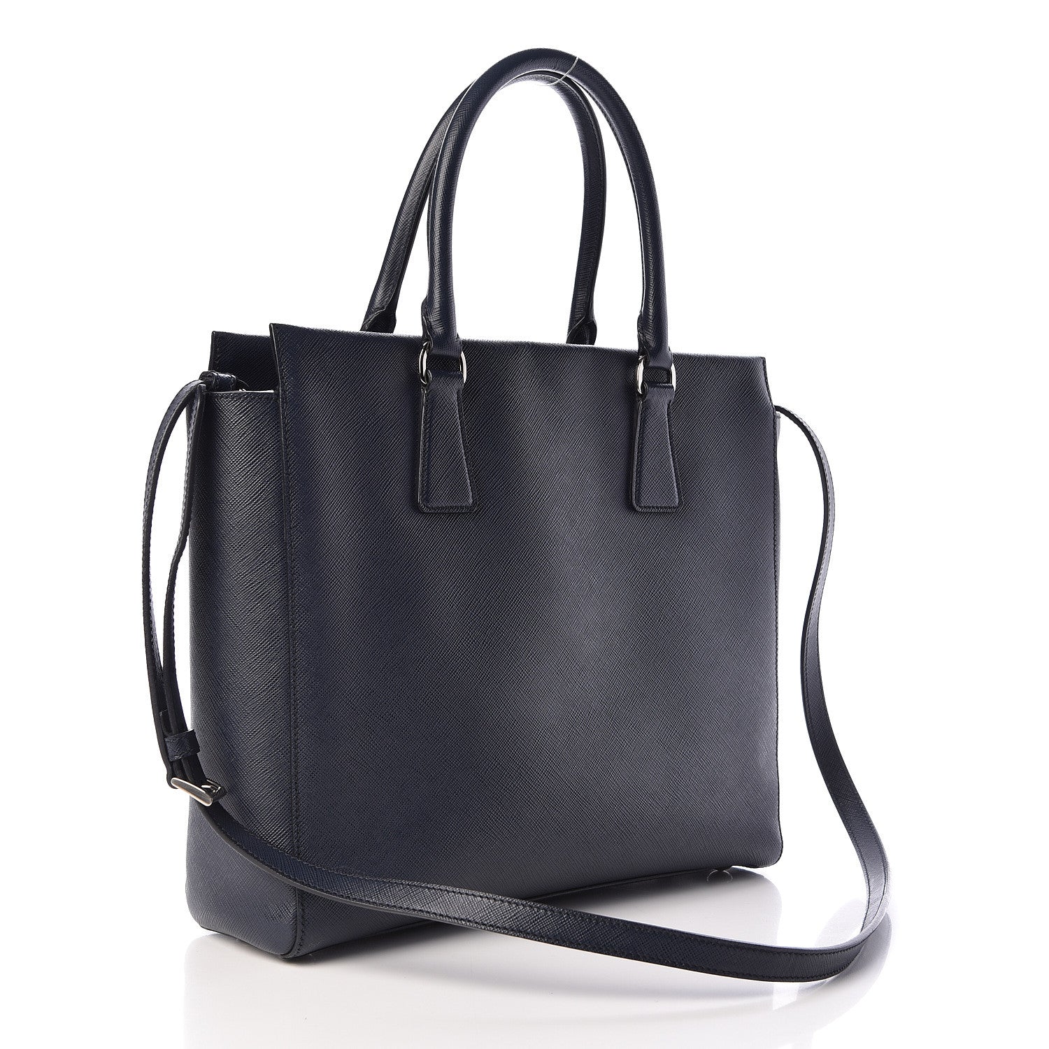 Prada Saffiano Lux Double Handle Shopping Tote Baltico 3 of 10