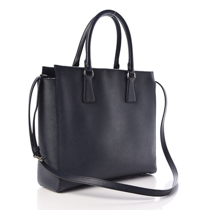 Prada Saffiano Lux Double Handle Shopping Tote Baltico 3 of 10
