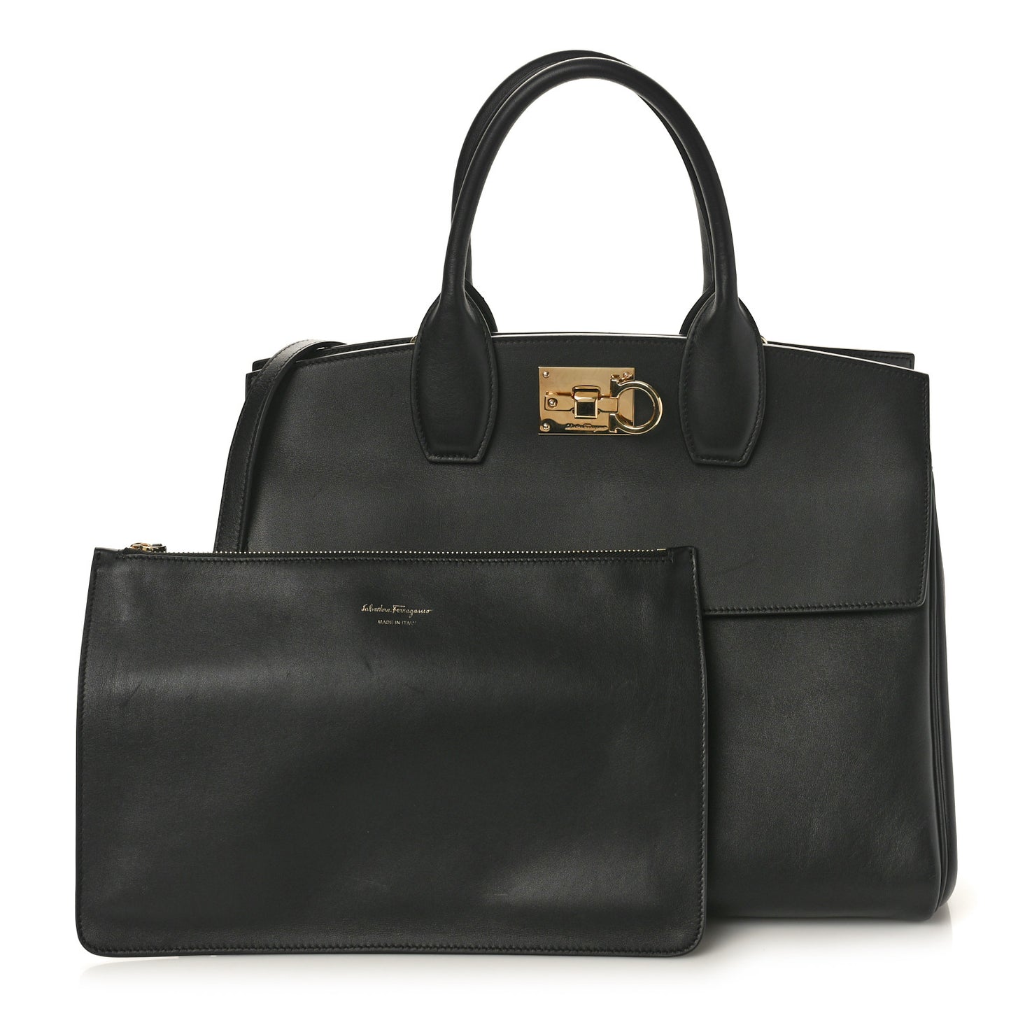 Calfskin Large Studio Bag Black