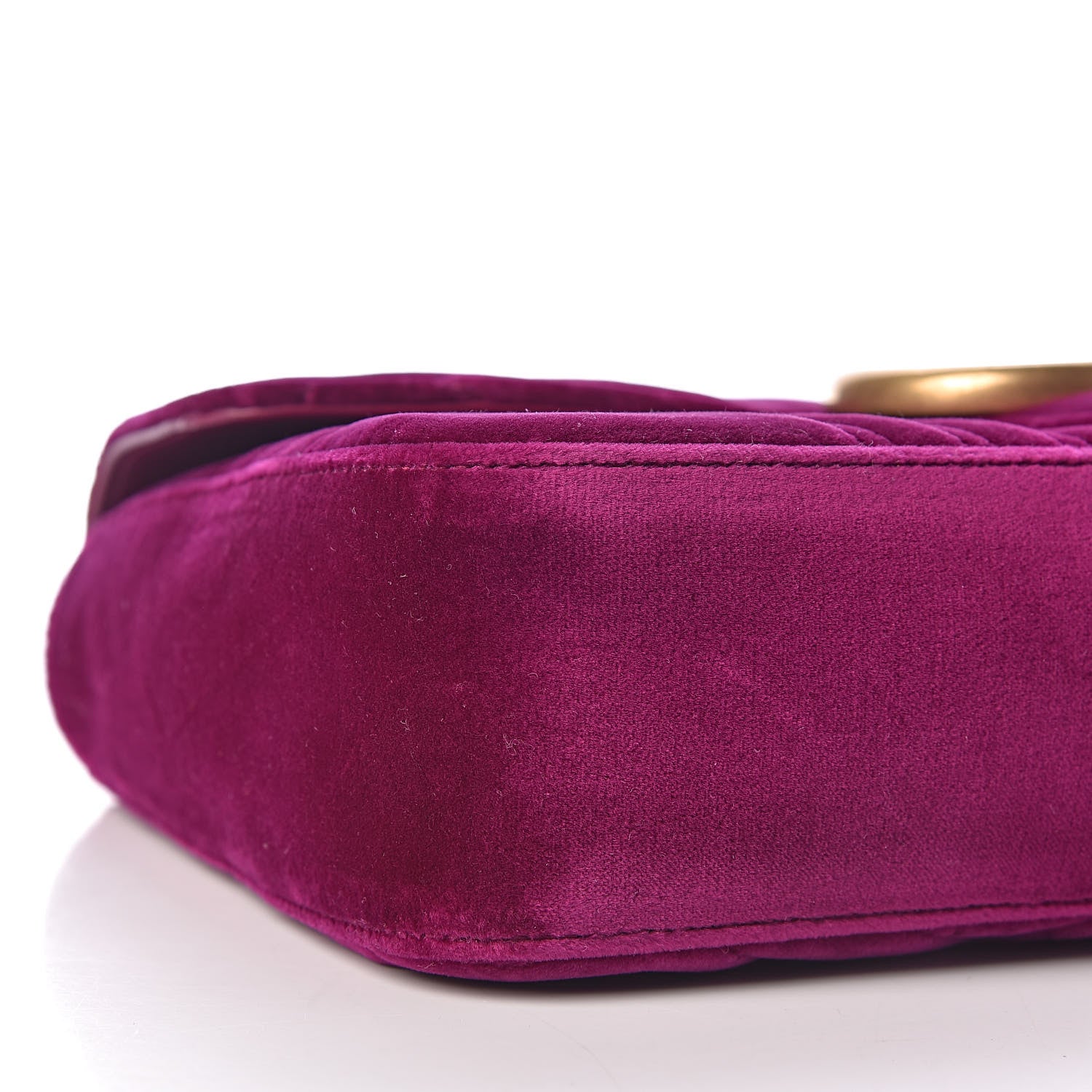 Gucci Velvet Matelasse Medium GG Marmont Shoulder Bag Fuchsia Violet Cyclamen 9 of 10