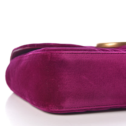 Gucci Velvet Matelasse Medium GG Marmont Shoulder Bag Fuchsia Violet Cyclamen 9 of 10