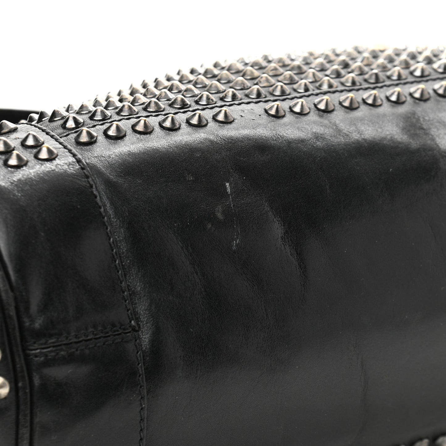 Lambskin Studded Small Edenham Satchel Black