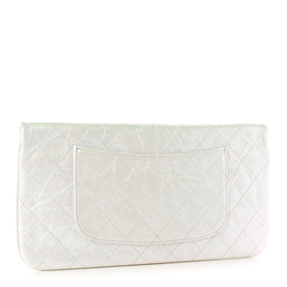 Chanel Iridescent Aged Calfskin Quilted Large 31 Pouch White 3 of 11