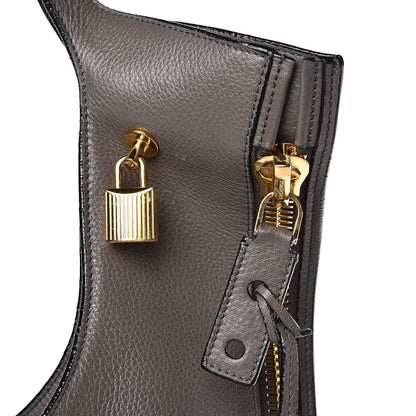 Tom Ford Calfskin Large Alix Padlock Zip Shoulder Bag Graphite 13 of 13