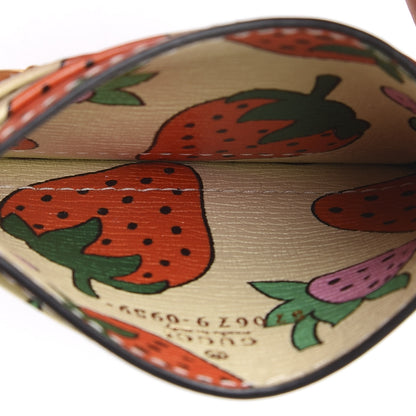 Gucci Calfskin Strawberry Print Zumi Case Case Ivory Red 4 of 9