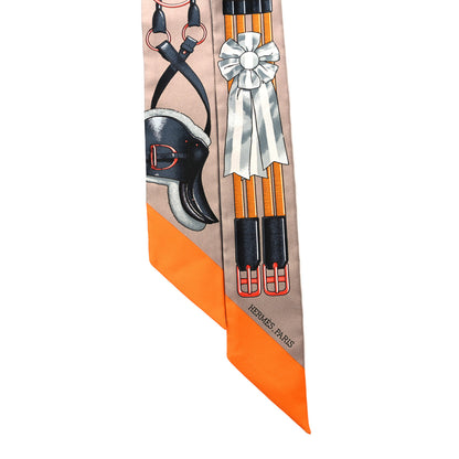Hermes Silk Jumping Twilly Beige Cendre Orange Anthracite 2 of 3