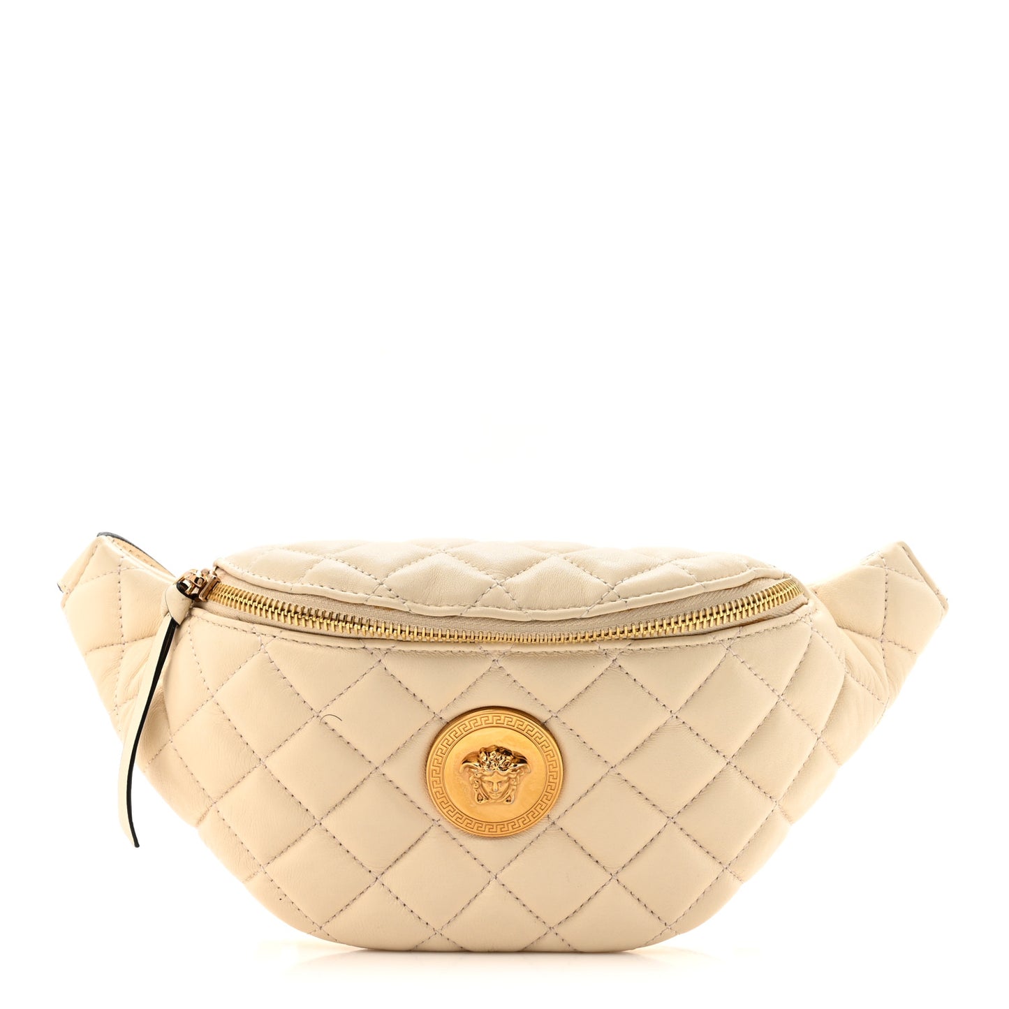 Nappa Quilted Medusa Belt Bag White