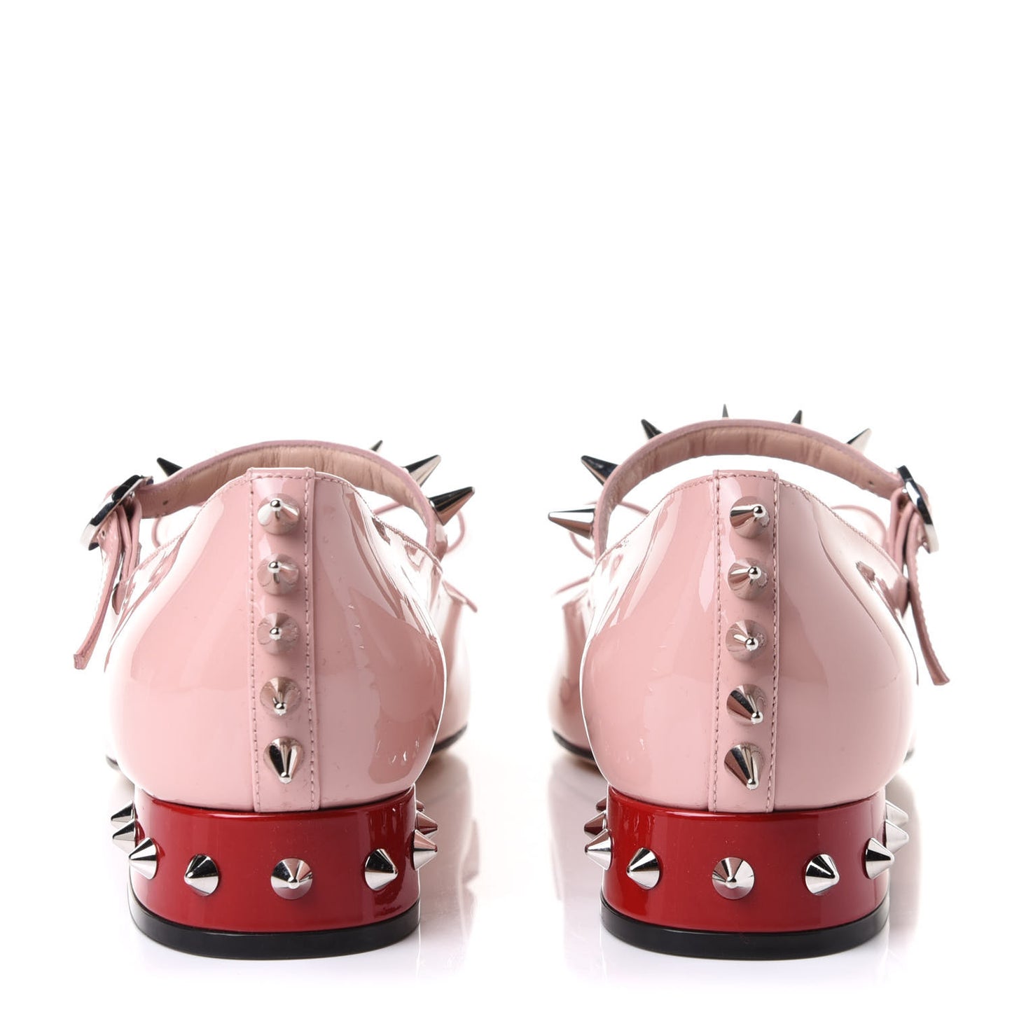 Patent Crystal GG Bow Sadie Spike Low Heel Ballerina Loafers 39 Perfect Pink