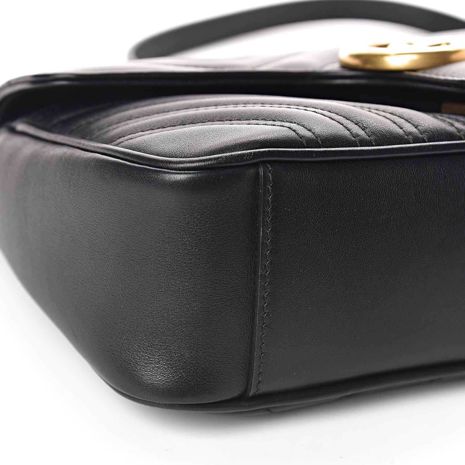 Gucci Calfskin Matelasse Small GG Marmont Shoulder Bag Black 8 of 10