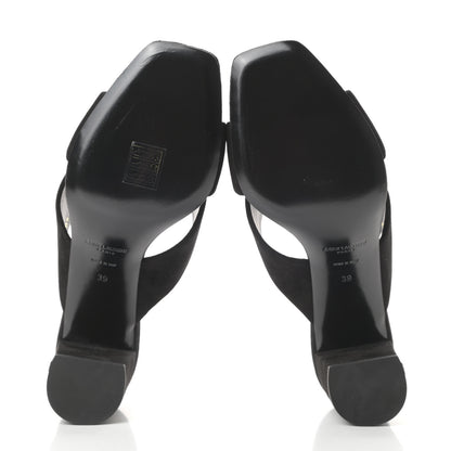 Saint Laurent Suede LouLou 70 Mule Sandals 39 Black 5 of 9