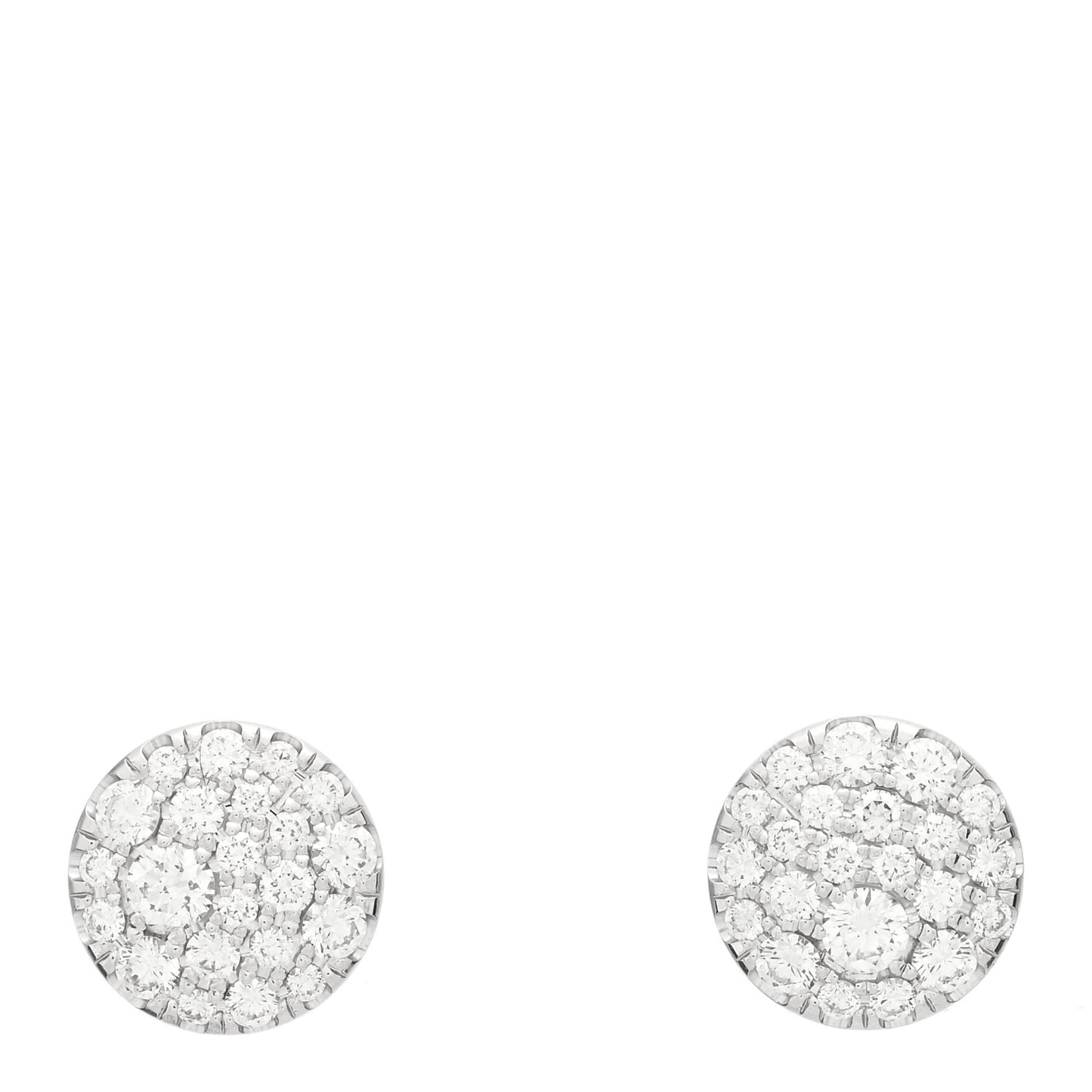 18K White Gold Diamond Metro Stud Earrings