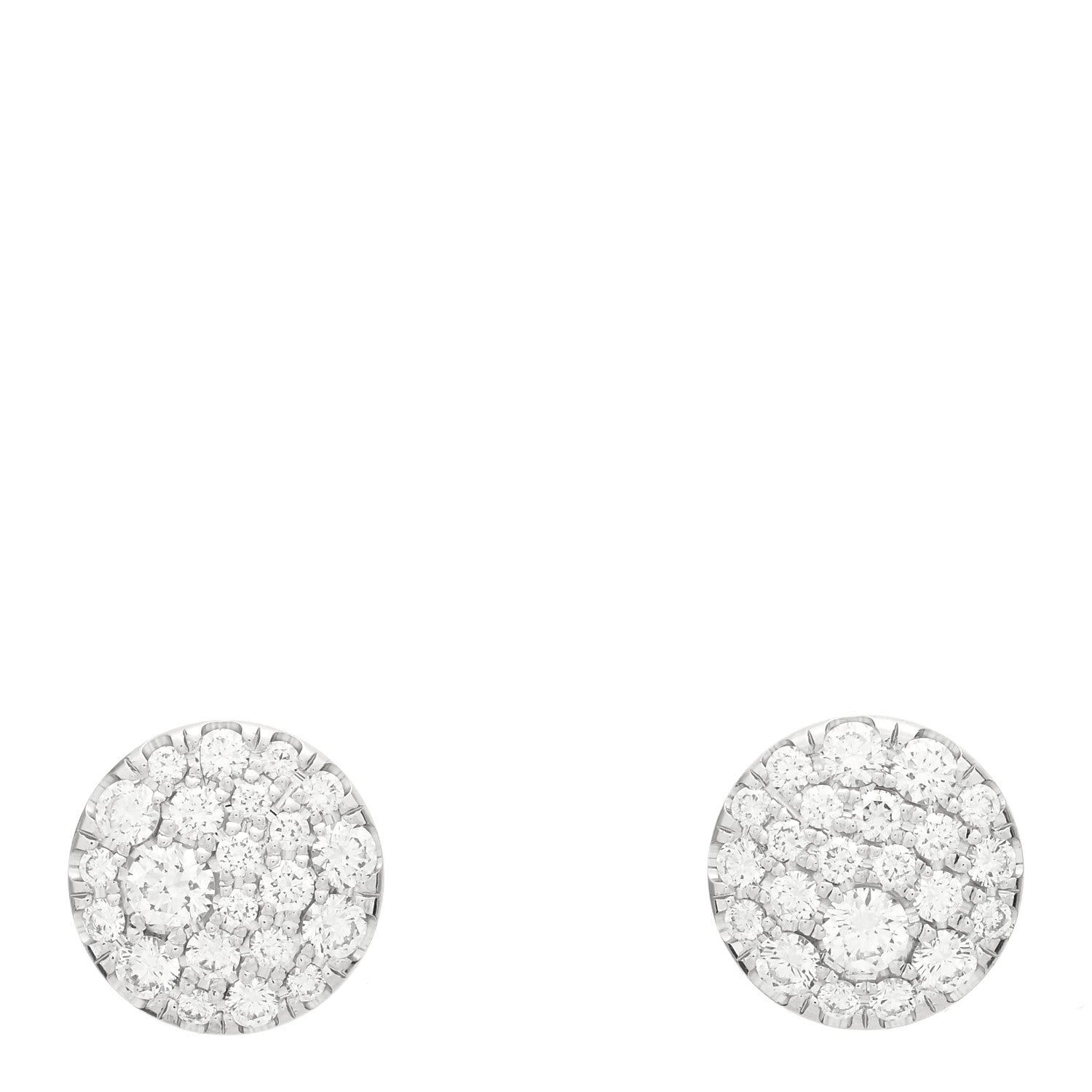 Tiffany 18K White Gold Diamond Metro Stud Earrings 1 of 5